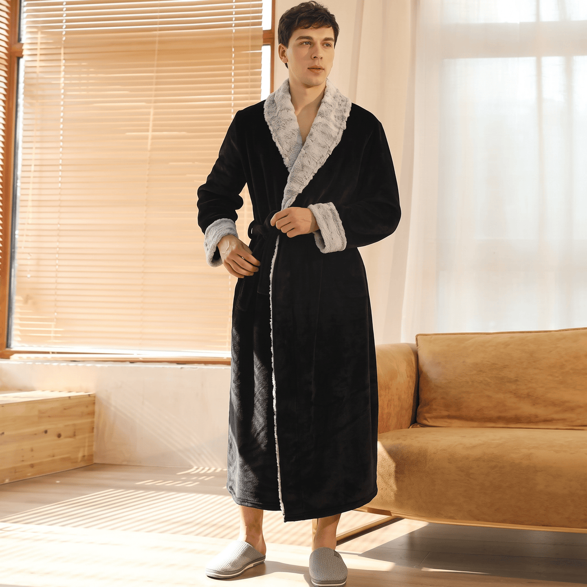 Le Prestige du Peignoir Peignoir Polaire Homme Long Douillet