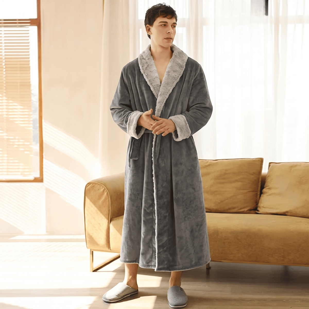 Le Prestige du Peignoir Peignoir Polaire Homme Long Douillet
