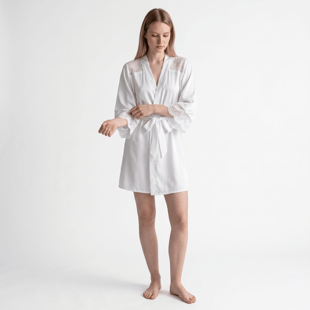 Le Prestige du Peignoir Peignoir Satin Femme Dentelle