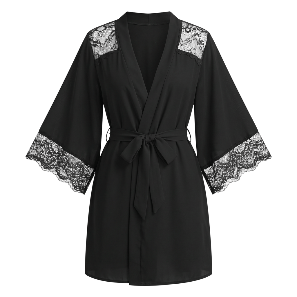Le Prestige du Peignoir Peignoir Satin Femme Dentelle