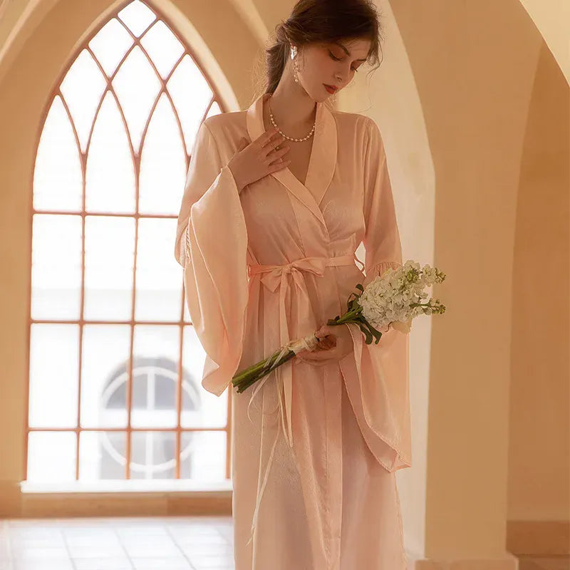 Le Prestige du Peignoir Peignoir Satin Femme Long