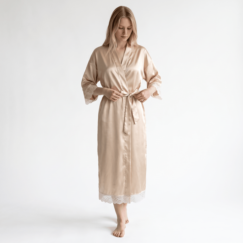 Le Prestige du Peignoir Peignoir Satin Femme Long Soyeux