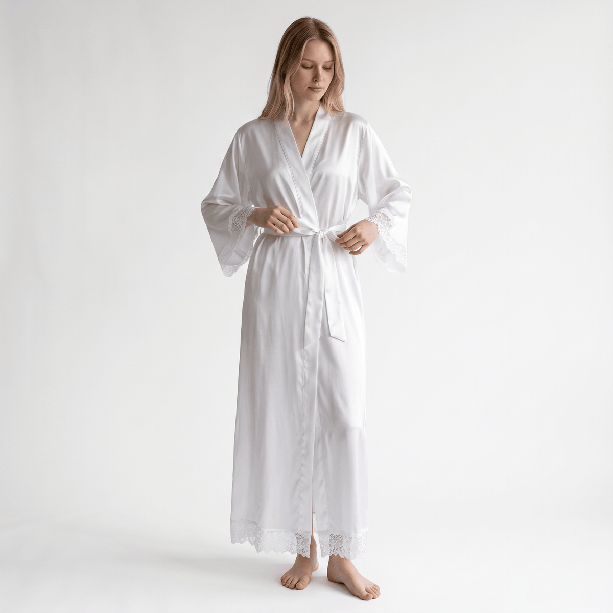 Le Prestige du Peignoir Peignoir Satin Femme Long Soyeux