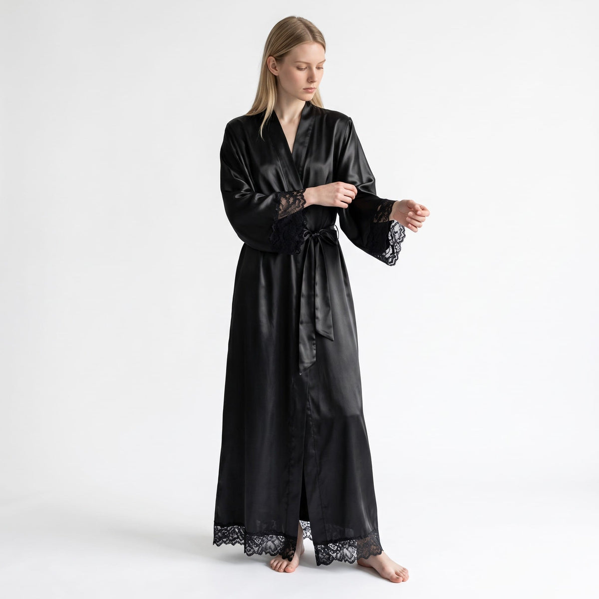 Le Prestige du Peignoir Peignoir Satin Femme Long Soyeux