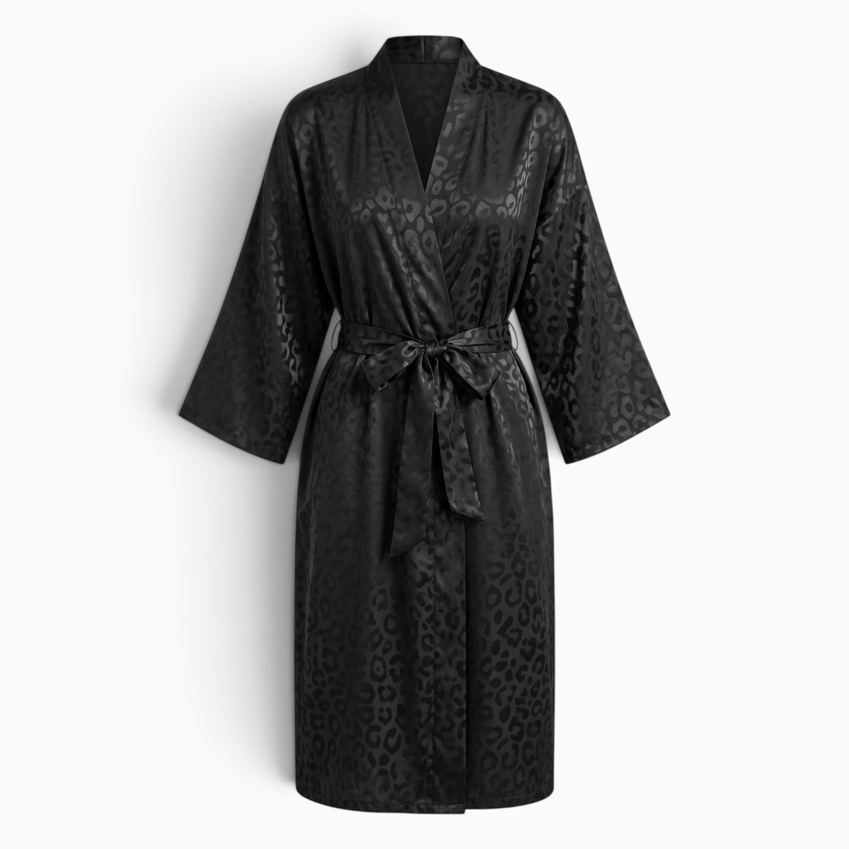 Le Prestige du Peignoir Peignoir Satin Femme Motif Léopard