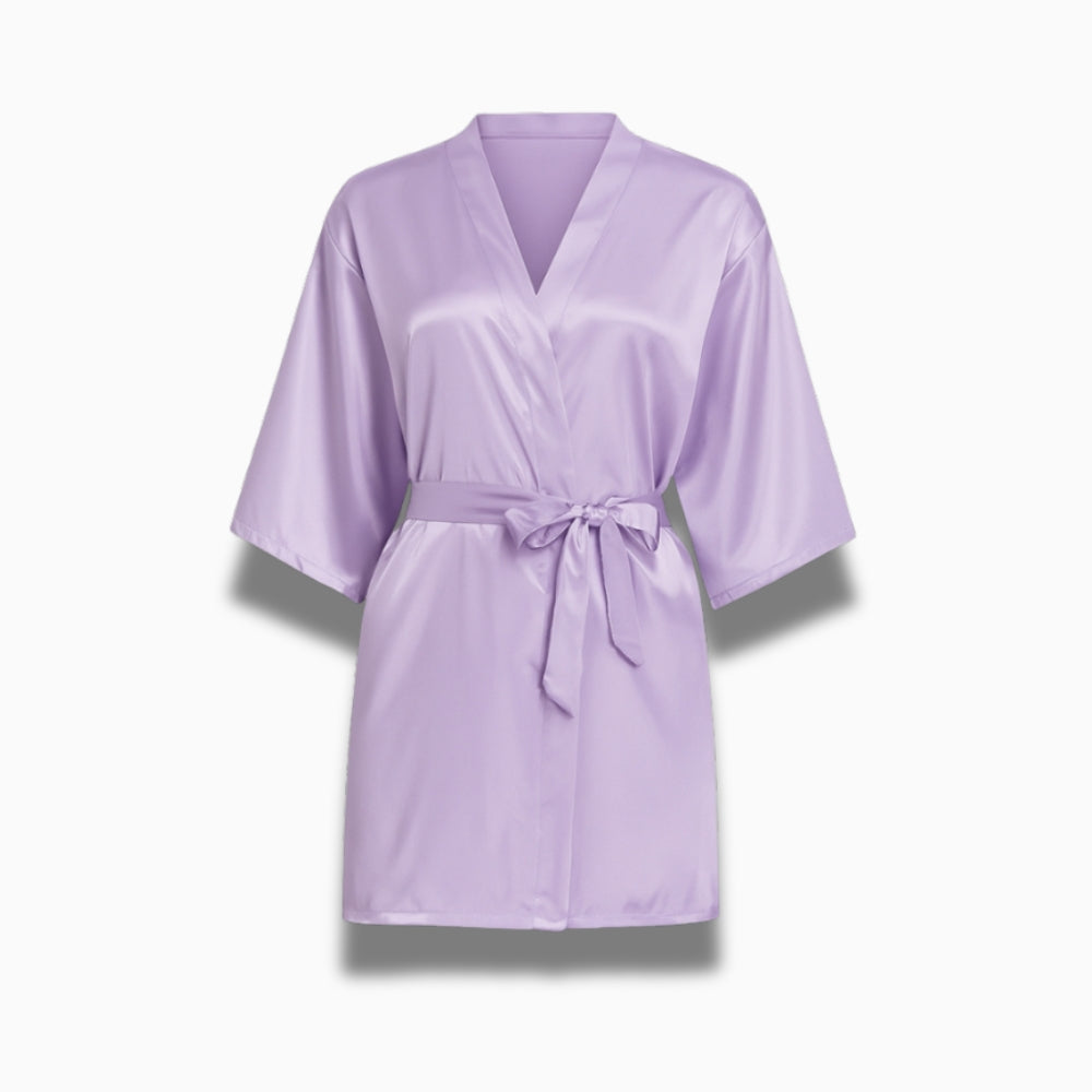 Peignoir Court Satin Femme